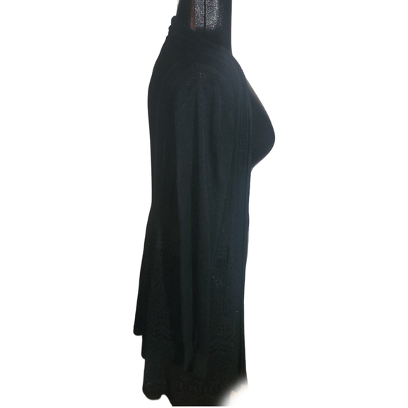 Grand Black Open Front Cardigan - Picture 3 of 6